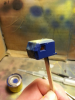 Cab masked and sprayed blue